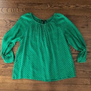 Kelly Green Sheer Swiss Dot Popover